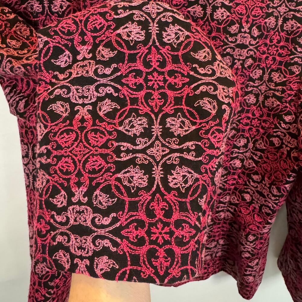 Talbots Women’s 14 Embroidered Blazer Pink Cotton Shell Suit Jacket Classic Work - Picture 9 of 9